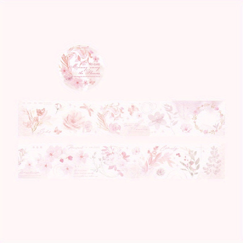 2 Rolls Matte PET Tape Fresh Flower Gukat Stickers For Journal