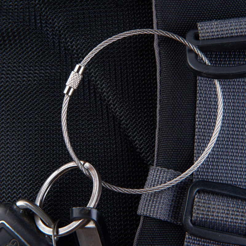 5pcs Stainless Steel Wire Rope Loop Coated Luggage Tag Keychain
