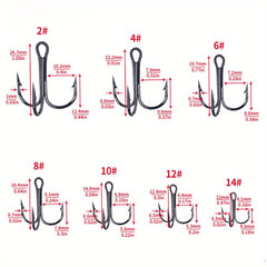 20pcs Fishing Treble Hooks Barbed Sharp Hooks For Hard Lures Fishing