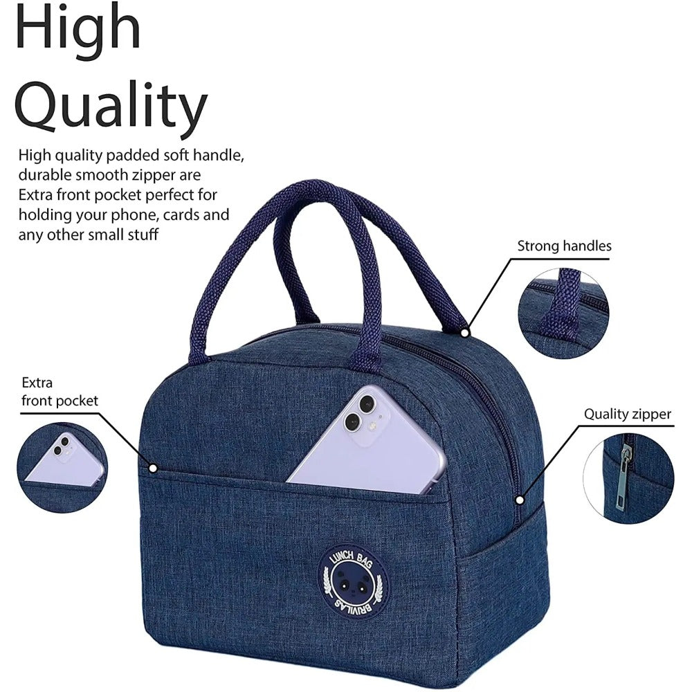 Stylish Insulated Lunch Bag with Rose Golden Lettering Waterproof Hand Washable