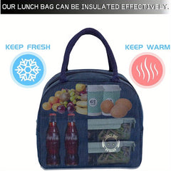 Stylish Insulated Lunch Bag with Rose Golden Lettering Waterproof Hand Washable