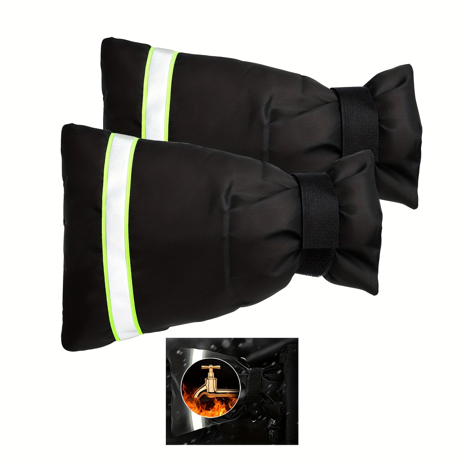 Outdoor Faucet Cover Winter Freeze Protection with Reflective Strips