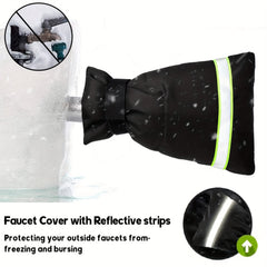 Outdoor Faucet Cover Winter Freeze Protection with Reflective Strips