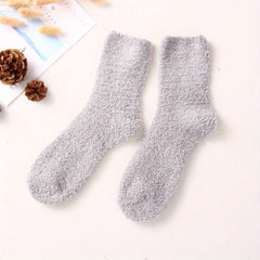 Men's Plush Slipper Socks Winter Cozy Warm Home Sleep Socks