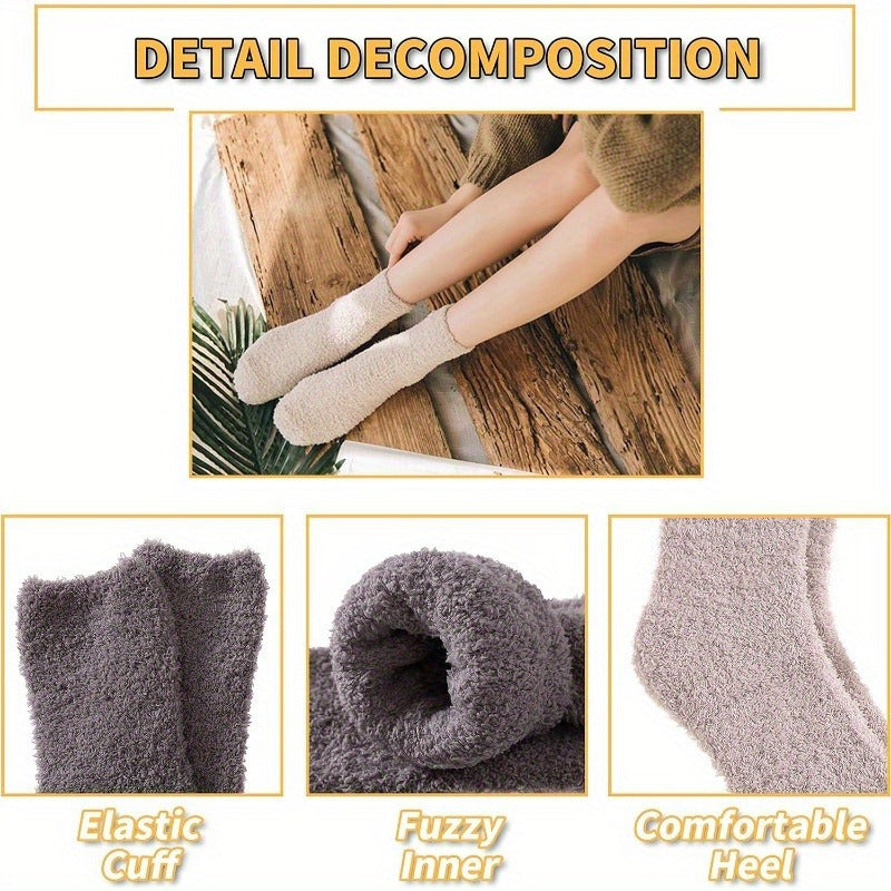 Men's Plush Slipper Socks Winter Cozy Warm Home Sleep Socks