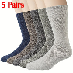5 Pairs Warm Crew Socks Men Winter Outdoor Hiking Trekking Camping Fishing