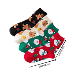 Men's Christmas Cartoon Crew Socks - Cotton Blend