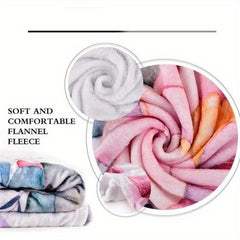 Rose Flower Blanket Couch Quilt Cover Travel Bedding Outlet Throw