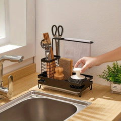 Multifunctional Kitchen Storage Rack - Dishcloths, Seasonings, Sponges Organizer