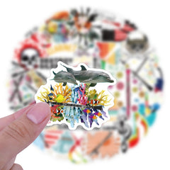 52pcs Musical Instrument Clarinet Graffiti Stickers Waterproof DIY Friendly