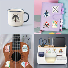 52pcs Musical Instrument Clarinet Graffiti Stickers Waterproof DIY Friendly