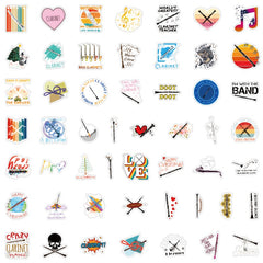 52pcs Musical Instrument Clarinet Stickers Waterproof DIY Friendly