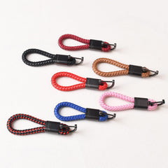 Faux Leather Braided Car Keychain Keyring Bag Key Chain Pendant Gift