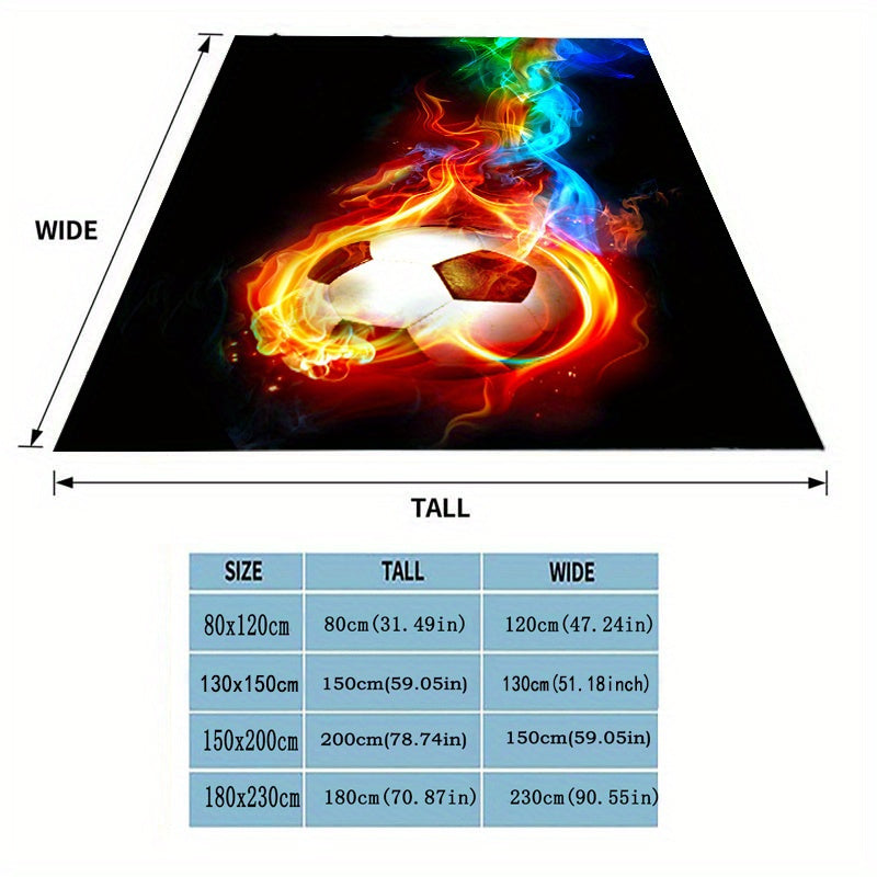 Fire Football Blanket Quilt Cover Travel Bedding Throw Flannel Bedspread