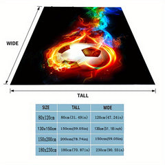 Fire Football Blanket Quilt Cover Travel Bedding Throw Flannel Bedspread