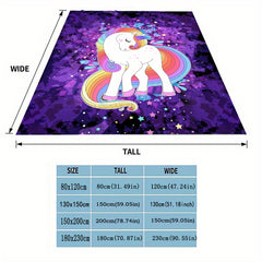 Purple Unicorn Flannel Blanket Couch Quilt Cover Travel Bedding Throw