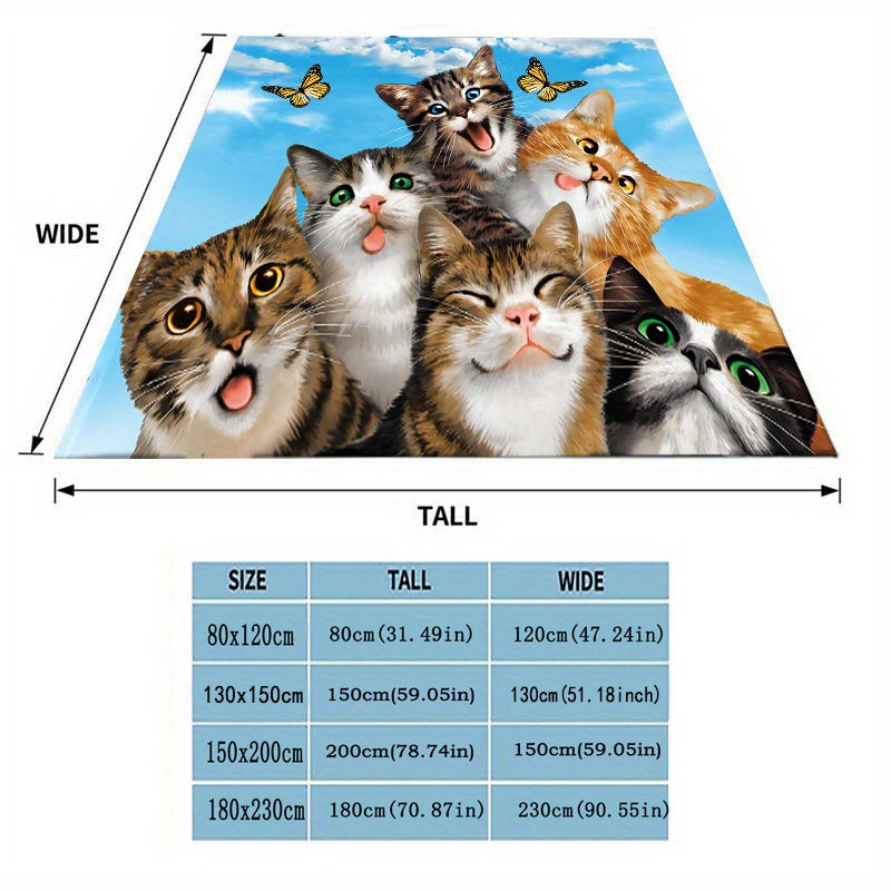 Lovely Cats Blanket Quilt Cover Travel Bedding Outlet Flannel Bedspread
