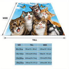 Lovely Cats Blanket Quilt Cover Travel Bedding Outlet Flannel Bedspread