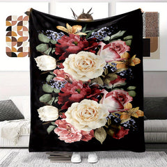 Flowers Rose Blanket Couch Quilt Cover Travel Bedding Outlet Throw Blanket