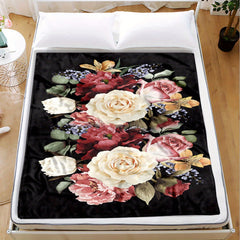 Flowers Rose Blanket Couch Quilt Cover Travel Bedding Outlet Throw Blanket