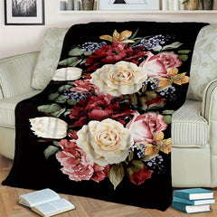 Flowers Rose Blanket Couch Quilt Cover Travel Bedding Outlet Throw Blanket