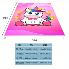 Pink Unicorn Blanket Flannel Throw Bedspread