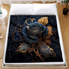 Rose Flower Blanket Couch Quilt Cover Travel Bedding Outlet Throw