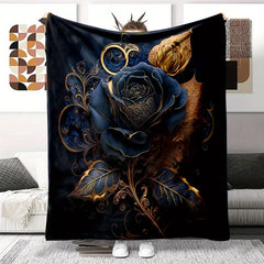 Rose Flower Blanket Couch Quilt Cover Travel Bedding Outlet Throw