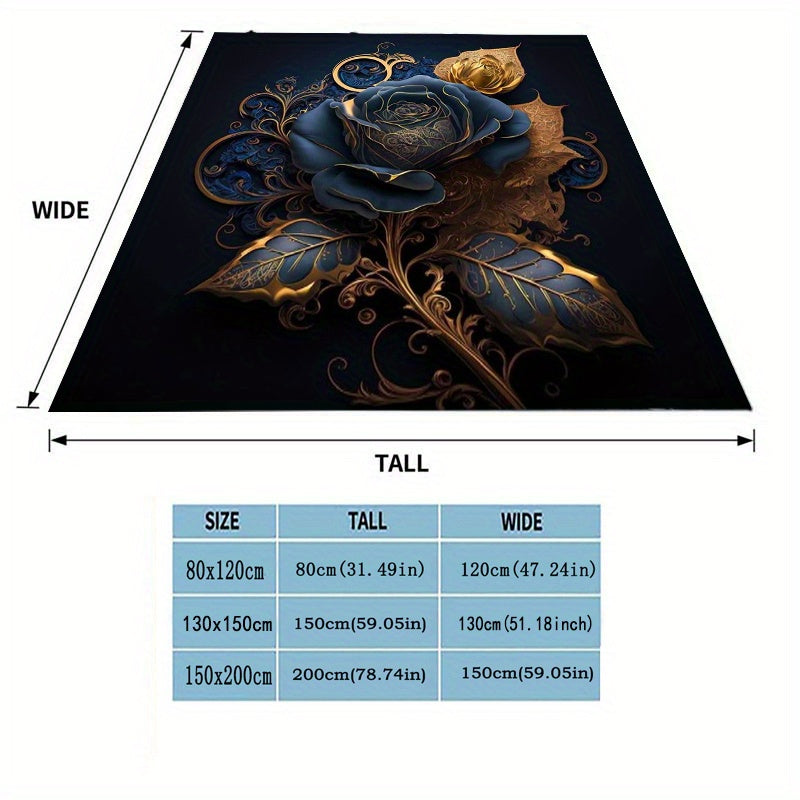 Rose Flower Blanket Couch Quilt Cover Travel Bedding Outlet Throw
