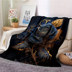 Rose Flower Blanket Couch Quilt Cover Travel Bedding Outlet Throw