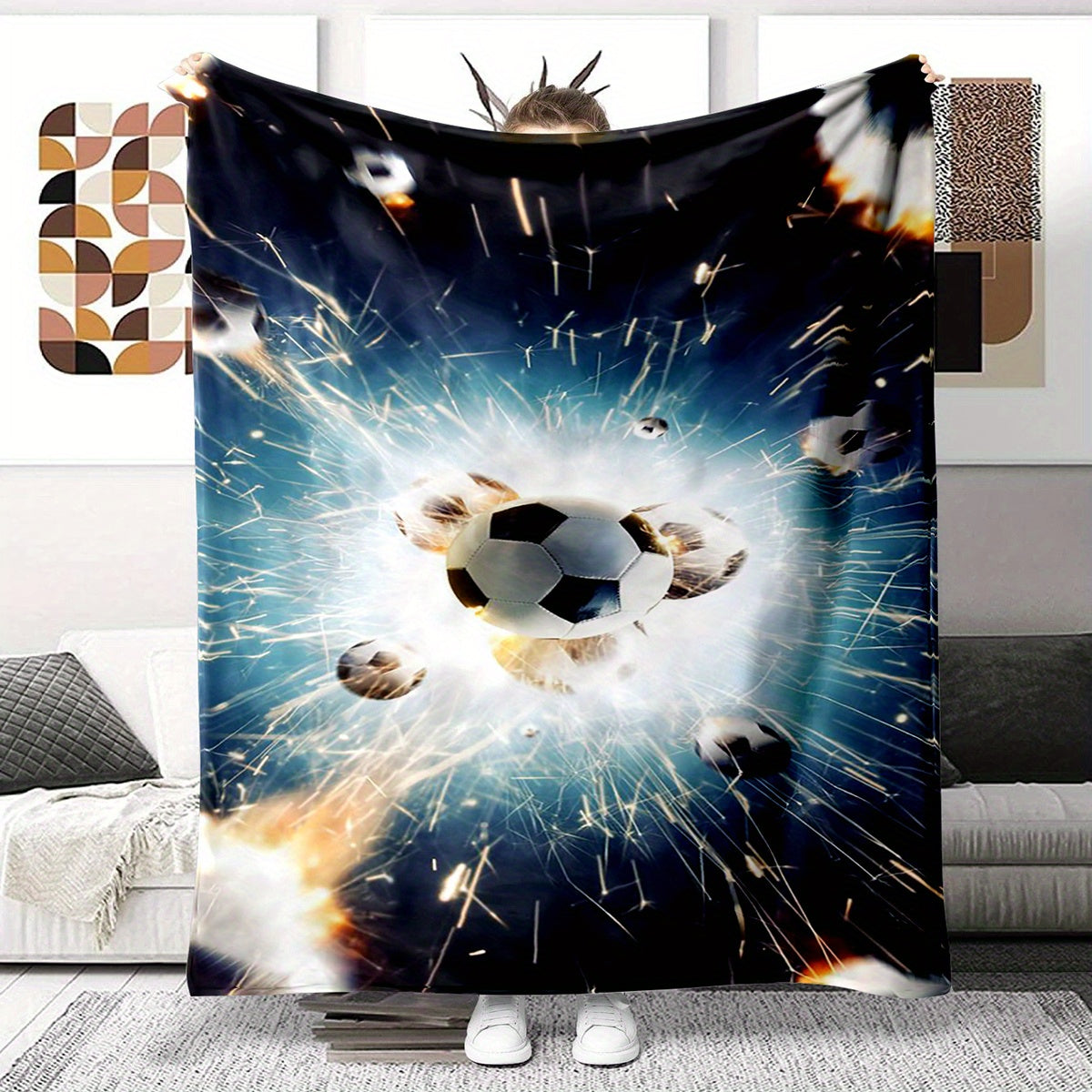Football Blanket Couch Quilt Cover Travel Bedding Throw Flannel Bedspread
