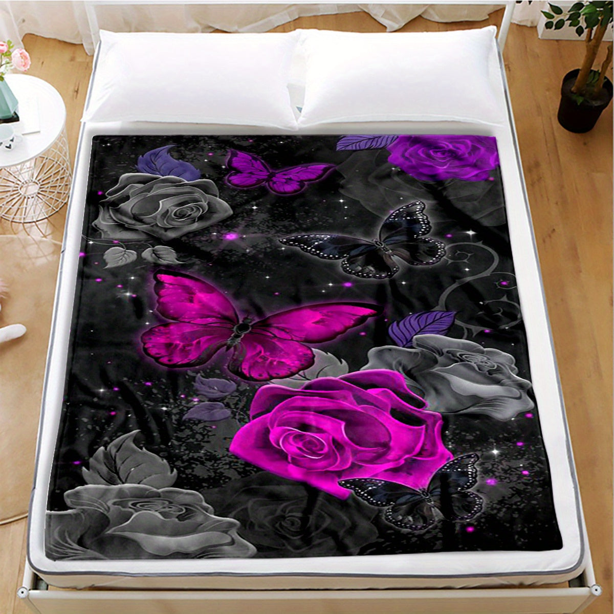 Butterfly Flower Couch Quilt Cover Travel Bedding Outlet Throw Blanket