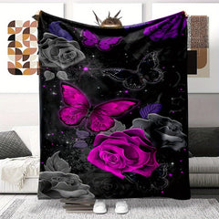 Butterfly Flower Couch Quilt Cover Travel Bedding Outlet Throw Blanket