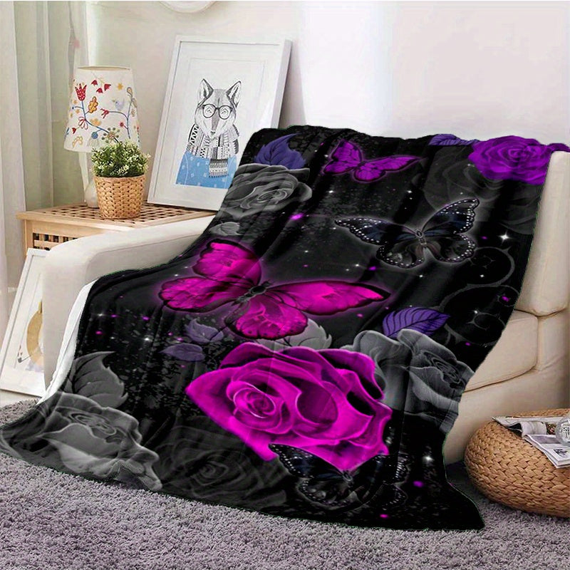 Butterfly Flower Couch Quilt Cover Travel Bedding Outlet Throw Blanket