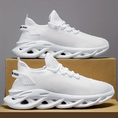 Men's Solid Blade Type Non Slip Sneakers for Outdoor Activities