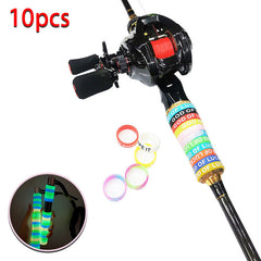 10pcs Luminous Fishing Rod Handle Rings Silicone Rings Fishing Accessories