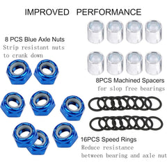 Longboard & Skateboard Hardware Kit with Nuts, Axle Washers, Precision Spacers