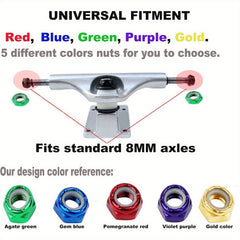 Longboard & Skateboard Hardware Kit with Nuts, Axle Washers, Precision Spacers