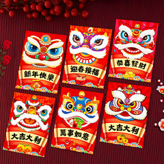 6pcs Dragon Year Red Envelopes Chinese Style Lucky Red Packet Spring Gift