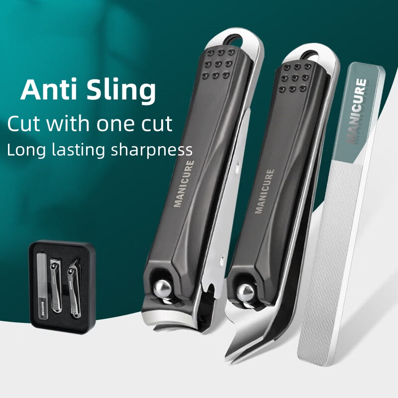 3pcs Nail Cutter Anti-splash Nail Scissors Diagonal Nail Clippers Pedicure Set