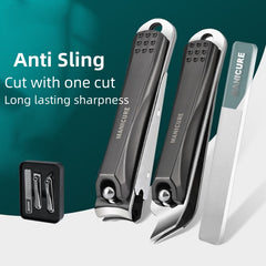3pcs Nail Cutter Anti-splash Nail Scissors Diagonal Nail Clippers Pedicure Set
