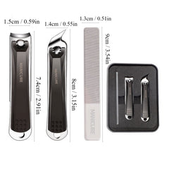 3pcs Nail Cutter Anti-splash Nail Scissors Diagonal Nail Clippers Pedicure Set