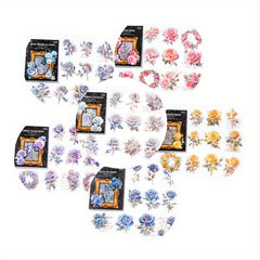 40pcs Rose Flower Gift Series Light Retro Laser Journal Sticker