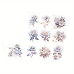 40pcs Rose Flower Gift Series Light Retro Laser Journal Sticker