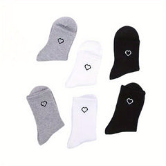 Men's Love Heart Printed Sports Socks - Autumn Winter Solid Soks