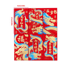 6 Year of the Dragon Red Envelopes Set