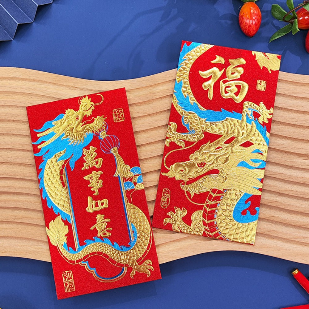 6 Year of the Dragon Red Envelopes Set