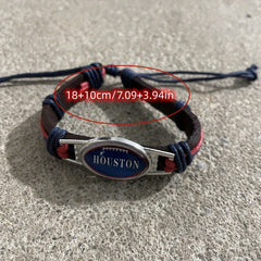 Football Team PU Leather Woven Bracelet