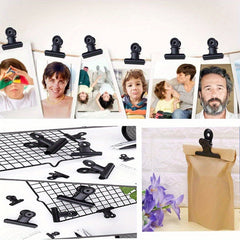 3pcs Metal Round Bill Clip Office File Snack Sealing Photo Memo Clip