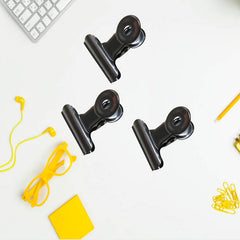 3pcs Metal Round Bill Clip Office File Snack Sealing Photo Memo Clip